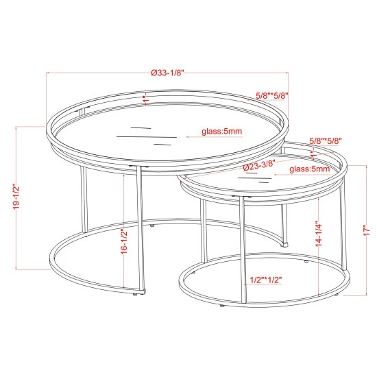 Coupon ⌛ Furniture Of America Ensigne Glam Chrome 2-piece Nesting Tables Set Grey Glass 🥰 - Image 7