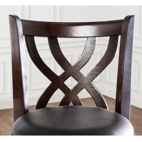 Discount 👍 Furniture Of America Reto Farmhouse Espresso Faux Leather Chair 🎉 - Image 2