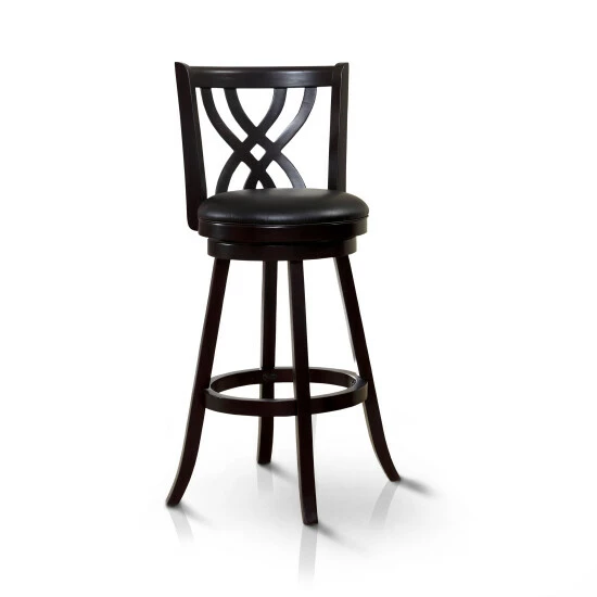 Discount 👍 Furniture Of America Reto Farmhouse Espresso Faux Leather Chair 🎉 - Image 4