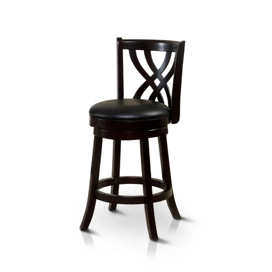 Discount 👍 Furniture Of America Reto Farmhouse Espresso Faux Leather Chair 🎉 - Image 5