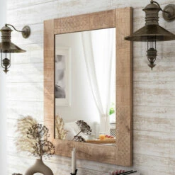 Wholesale ✨ Furniture Of America Carina Solid Wood Rectangle Wall Mirror 👏