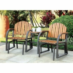 Budget ⭐ Furniture Of America Liro Cottage Oak 3-piece Rocking Conversation Set 👏