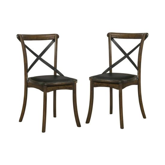 Budget โญ Furniture Of America Dola Rustic Oak Padded Side Chairs (Set Of 2) ๐ - Image 2