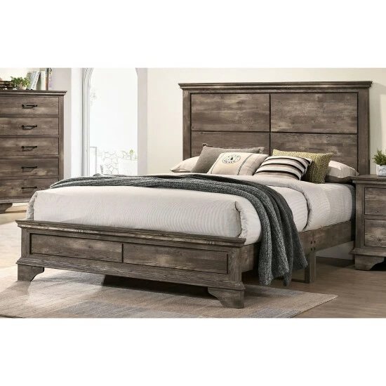 Hot Sale 👍 Furniture Of America Balthasar Gray 3-piece Bed With 2 Nightstands Set 🧨 - Image 2