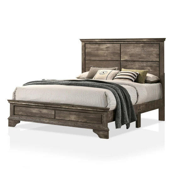 Hot Sale 👍 Furniture Of America Balthasar Gray 3-piece Bed With 2 Nightstands Set 🧨 - Image 4