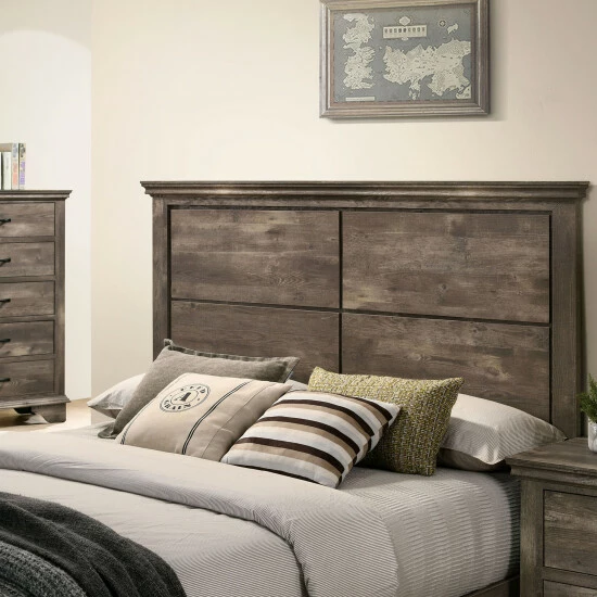 Hot Sale 👍 Furniture Of America Balthasar Gray 3-piece Bed With 2 Nightstands Set 🧨 - Image 7