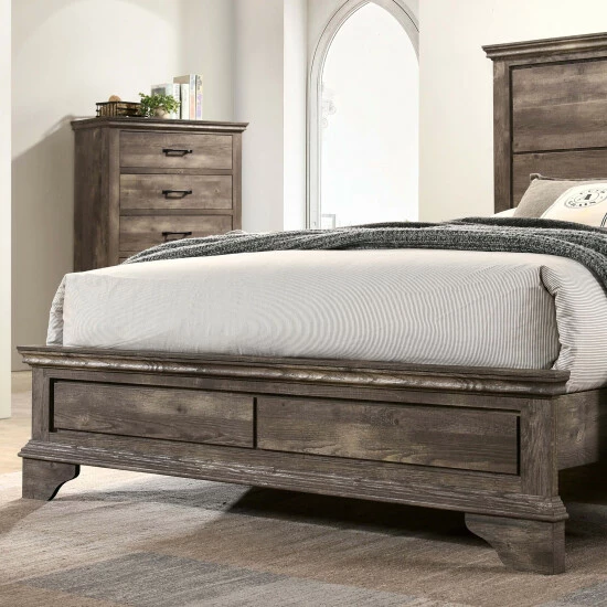 Hot Sale 👍 Furniture Of America Balthasar Gray 3-piece Bed With 2 Nightstands Set 🧨 - Image 8