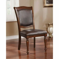 Brand new 𧨠Furniture Of America Roke Traditional Cherry Side Chairs (Set Of 2) π