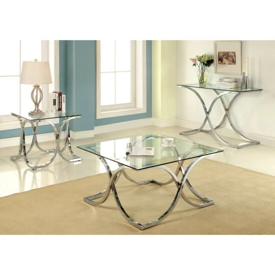 Wholesale 🔥 Furniture Of America Artenia Modern Art 24-inch Chrome Side Table 🌟 - Image 3