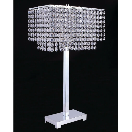 Buy β¨ Furniture Of America Daye Glam Silver Metal Crystals Table Lamp π - Image 2