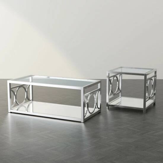 Cheap 🤩 Furniture Of America Gury Chrome 47-inch 2-piece Accent Table Set ⭐ - Image 4