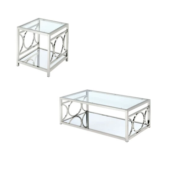 Cheap 🤩 Furniture Of America Gury Chrome 47-inch 2-piece Accent Table Set ⭐ - Image 7