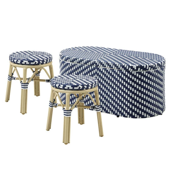 Wholesale 😀 Pagler Patio Nesting Storage Table & Stools By Furniture Of America Grey 🔔 - Image 6