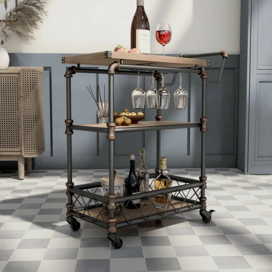 Top 10 π Furniture Of America Herman Industrial Antique Black 2-shelf Serving Cart β - Image 2