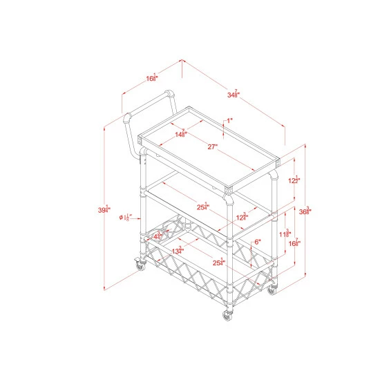 Top 10 π Furniture Of America Herman Industrial Antique Black 2-shelf Serving Cart β - Image 5
