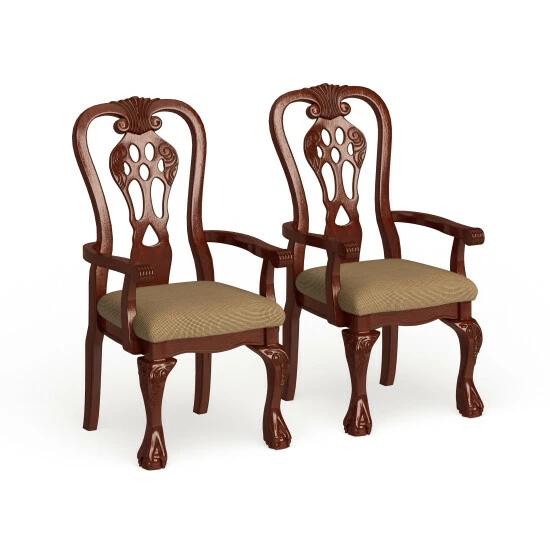 Discount π Furniture Of America Harper Padded Cherry Arm Chairs (Set Of 2) π - Image 2
