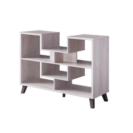 Coupon 😍 Furniture Of America Austy Modern 47-inch 6-shelf Console Table White Oak 😍 - Image 7