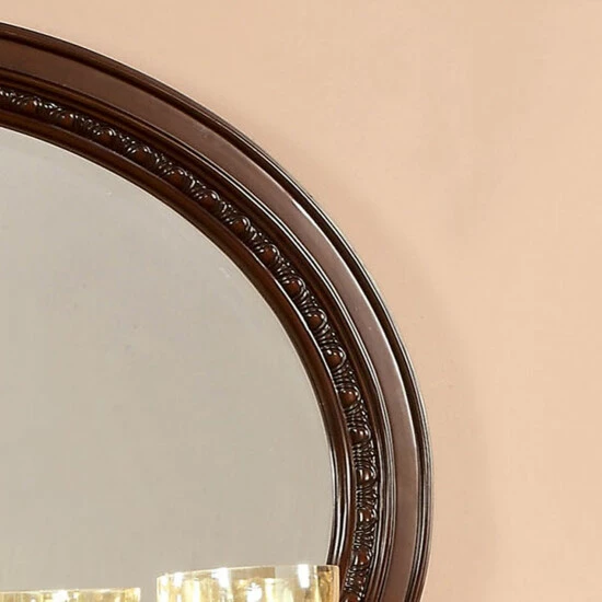 Best reviews of π Furniture Of America Kova Traditional Cherry 49-inch Oval Wall Mirror π - Image 2