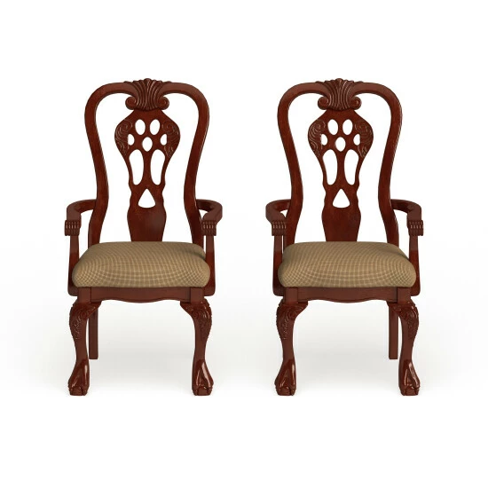 Discount π Furniture Of America Harper Padded Cherry Arm Chairs (Set Of 2) π - Image 3