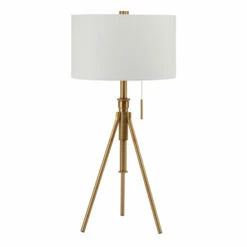Deals ⭐ Furniture Of America Fali Contemporary Metal Accent Tripod Table Lamp Gold 👍