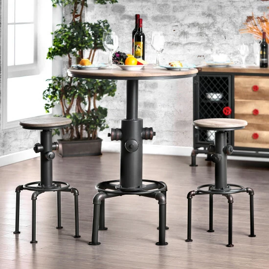Flash Sale 🔔 Furniture Of America Cess Industrial Black Metal 3-piece Bar Table Set 💯