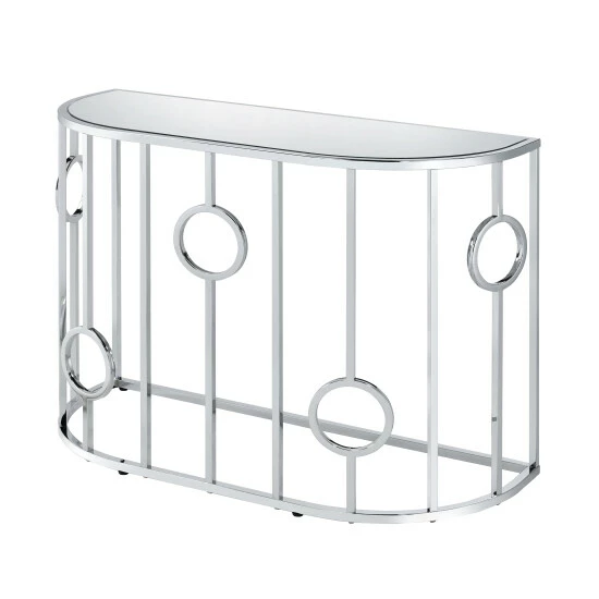 Deals ⌛ Hoop Glam Chrome Mirror Sofa Table By Furniture Of America 🔥 - Image 4