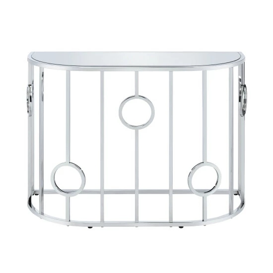 Deals ⌛ Hoop Glam Chrome Mirror Sofa Table By Furniture Of America 🔥 - Image 5