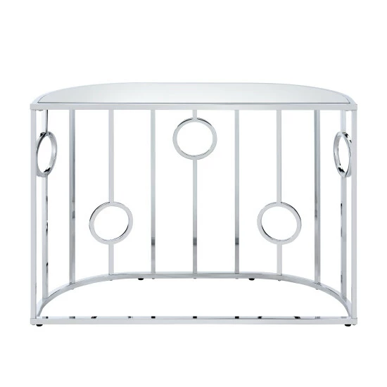 Deals ⌛ Hoop Glam Chrome Mirror Sofa Table By Furniture Of America 🔥 - Image 7