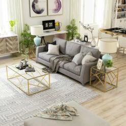 Flash Sale 🎁 Furniture Of America Koss Modern 47-inch Metal 3-piece Accent Table Set Chrome 🌟