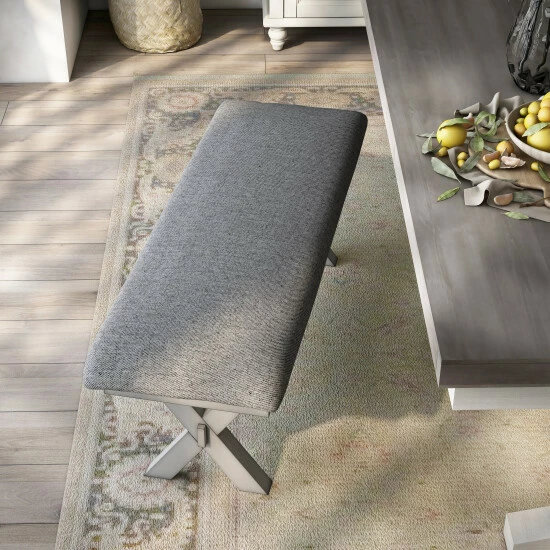 Best Sale ⭐ Furniture Of America Paiz Modern Two-Seater Padded Dining Bench Dark Cherry 💯 - Image 3