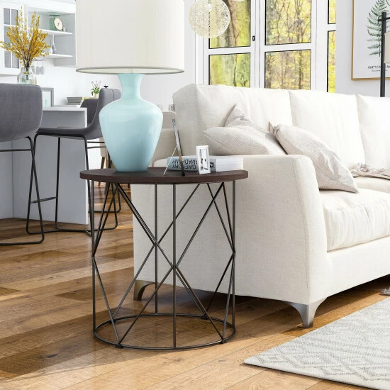 Deals 🧨 Furniture Of America Brigid Modern Metal Round 23-inch Side Table White 😉