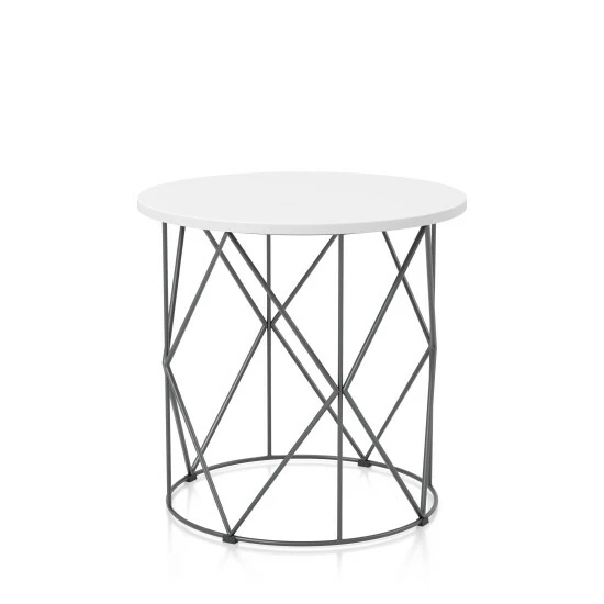 Deals 🧨 Furniture Of America Brigid Modern Metal Round 23-inch Side Table White 😉 - Image 8