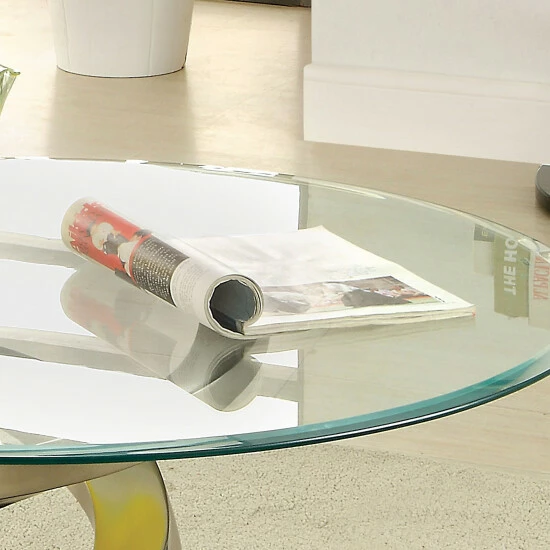 Promo โญ Furniture Of America Sele Contemporary Silver 38-inch Glass Coffee Table ๐ - Image 3