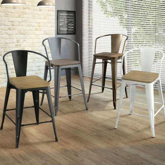 Deals 👍 Furniture Of America Rish Industrial Counter Height Chairs (Set Of 2) Dark Bronze 👍 - Image 4