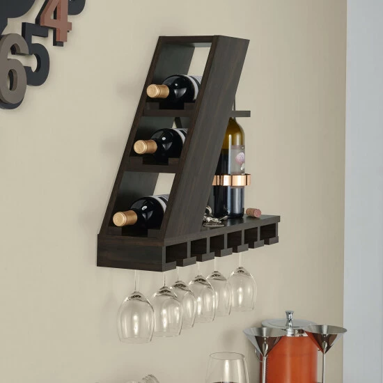 Brand new 🎁 Furniture Of America Tory Modern Wenge Finish Compact Wine Rack ✔️ - Image 2