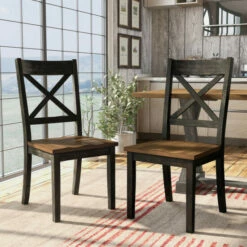 Wholesale β¨ Furniture Of America Teasdale Farmhouse Cross Back Side Chair (Set Of 2) Antique Oak π