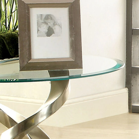 Coupon ๐ฅฐ Furniture Of America Helena Modern Satin Plated 26-inch Glass Side Table ๐ - Image 3