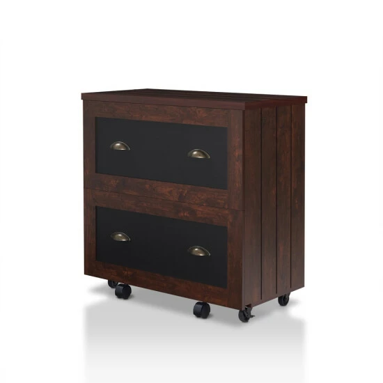 Best Pirce 🎁 Furniture Of America Rele Vintage Walnut 2-drawer File Cabinet 👍 - Image 4