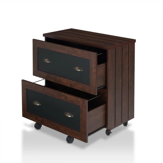 Best Pirce 🎁 Furniture Of America Rele Vintage Walnut 2-drawer File Cabinet 👍 - Image 6