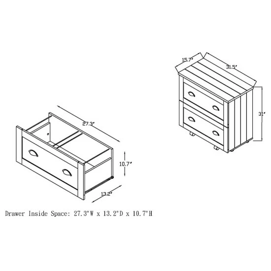 Best Pirce 🎁 Furniture Of America Rele Vintage Walnut 2-drawer File Cabinet 👍 - Image 8