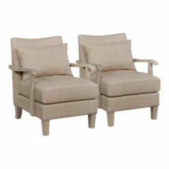 Best Pirce 🤩 Furniture Of America Cova Contemporary Beige Accent Chair (Set Of 2) 👍