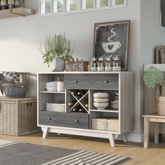 Wholesale π― Furniture Of America Darsan Mid-century Modern 2-drawer Buffet Distressed Grey/white Oak π