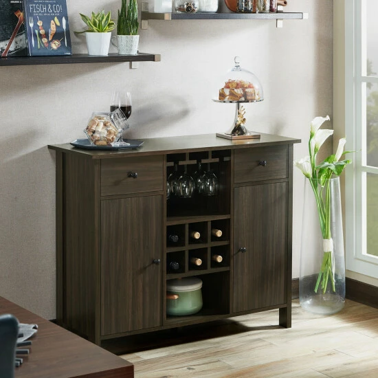 Flash Sale 🥰 Furniture Of America Madrid Contemporary Multi-storage Buffet Wenge 🥰 - Image 5