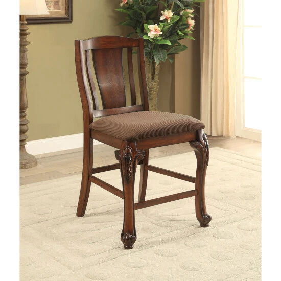 Outlet 🥰 Furniture Of America Kath Traditional Cherry Counter Chairs (Set Of 2) 🤩