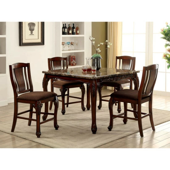 Outlet 🥰 Furniture Of America Kath Traditional Cherry Counter Chairs (Set Of 2) 🤩 - Image 2
