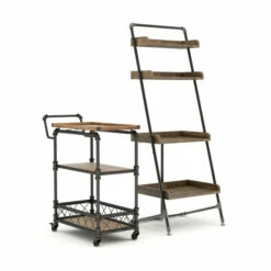 Buy π Furniture Of America Nichola Reclaimed Oak & Pipe Metal Kitchen Set π