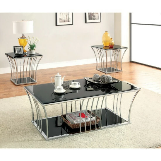 Best reviews of 🥰 Furniture Of America Hice Modern Black 48-inch Glass-shelf Coffee Table 🌟 - Image 2
