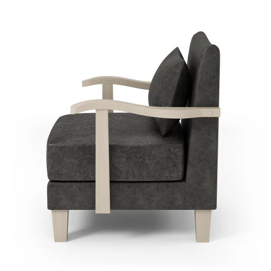 Cheap ๐ Furniture Of America Perth Contemporary Dark Gray Faux Leather Accent Chair ๐ - Image 4