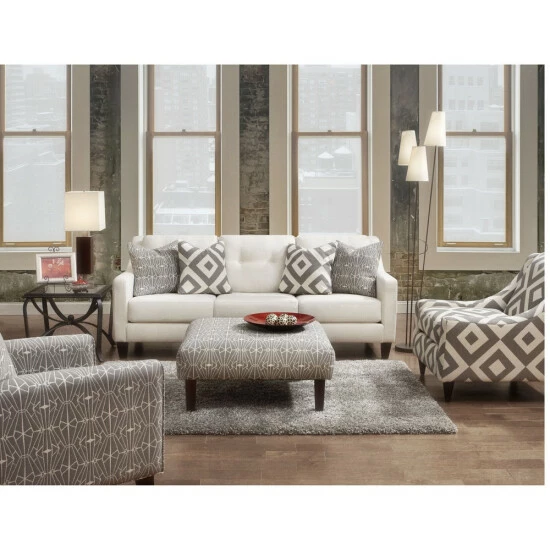 Cheapest 😀 Furniture Of America Cara Contemporary Taupe Fabric Cocktail Ottoman 🎉 - Image 2