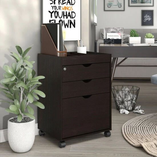 Wholesale 😍 Furniture Of America Jolene Lockable And Mobile File Cabinet Off-white ✔️ - Image 4
